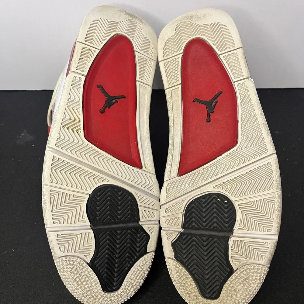 Air Jordan 4 Retro Alternate 89 White Gym Red Black 308497-106 Mens 12